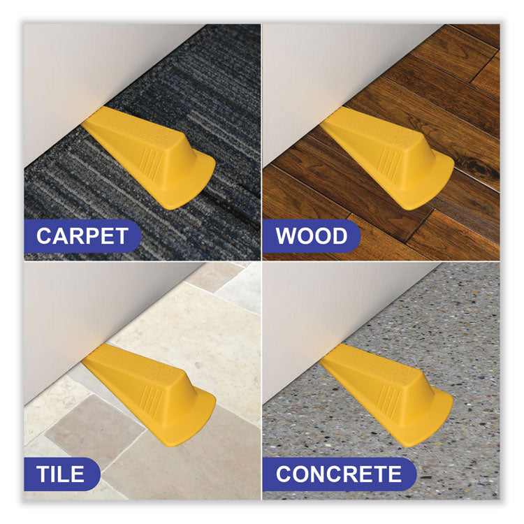 Master Caster® Giant Foot Doorstop, No-Slip Rubber Wedge, 3.5w x 6.75d x 2h, Safety Yellow (MAS00966) Each