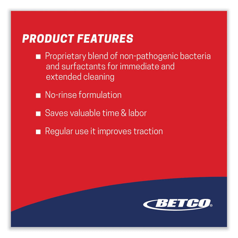 Betco® BioActive Solutions No-Rinse Floor Cleaner, Rain Fresh Scent, 1 gal Bottle, 4/Carton (BET2580400) Case of 4