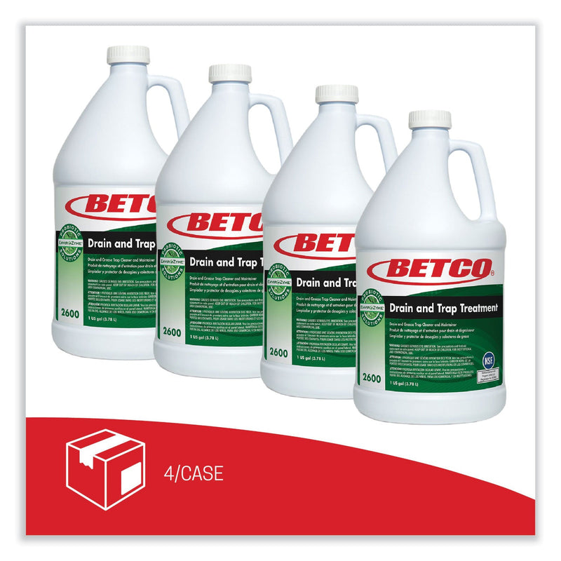 Betco® BioActive Solutions Drain and Trap Treatment, Ocean Scent, 1 gal Bottle, 4/Carton (BET26000400) Case of 4