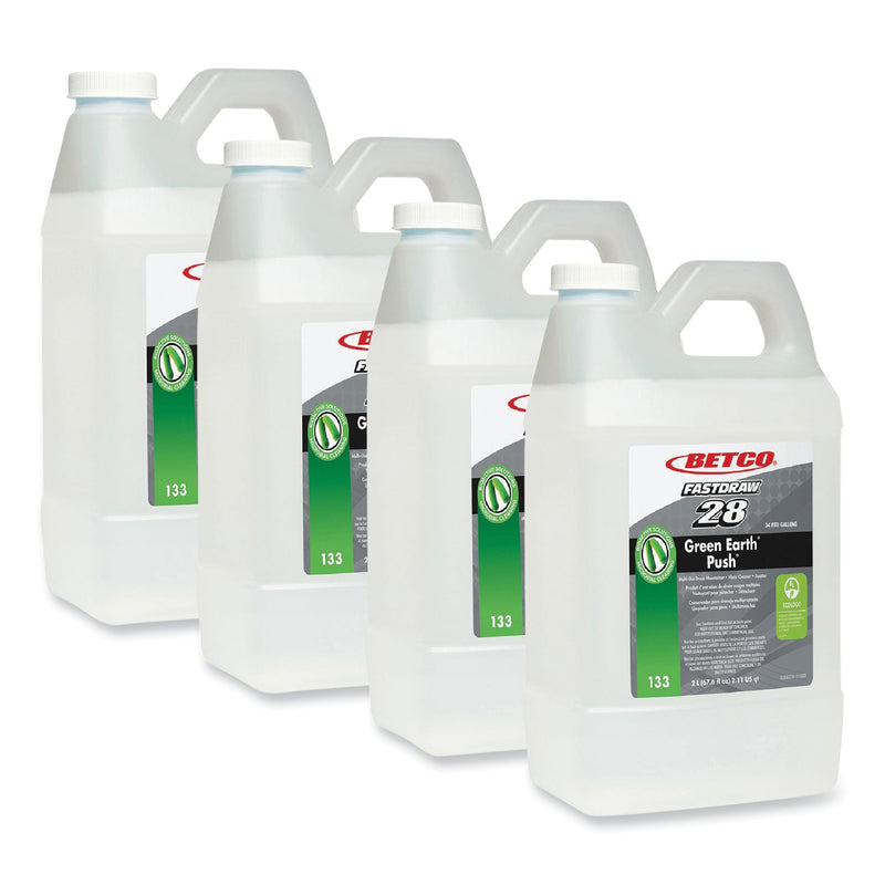 Betco® Green Earth Bioactive Solutions PUSH Drain Cleaner, New Green Scent, 2 L Bottle, 4/Carton (BET1334700)