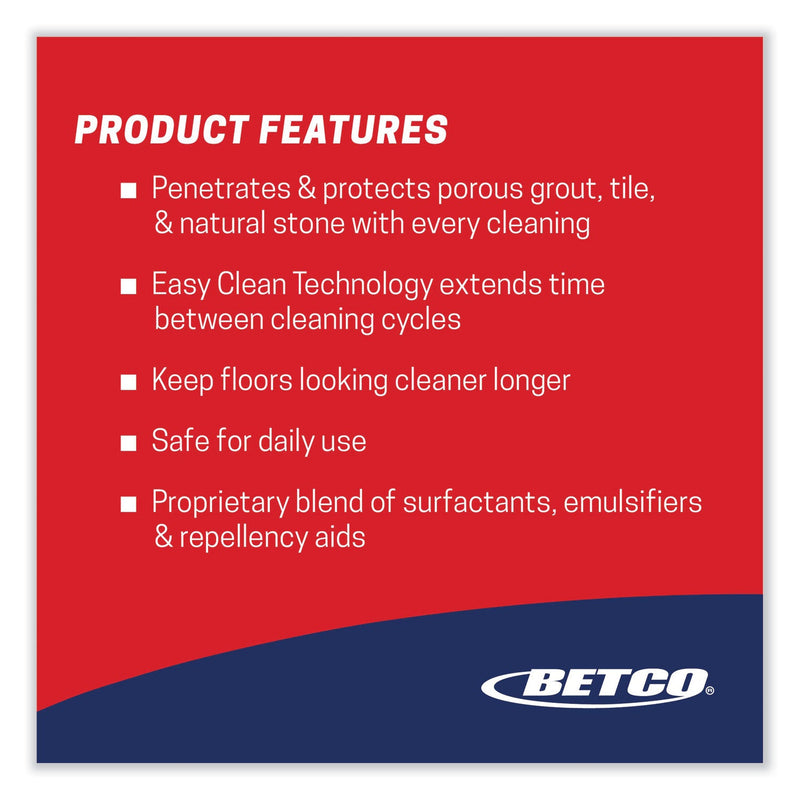 Betco® Stone, Tile, Grout Cleaner and Protectant, Pleasant Scent, 1 gal Bottle, 4/Carton (BET16850400) Case of 4