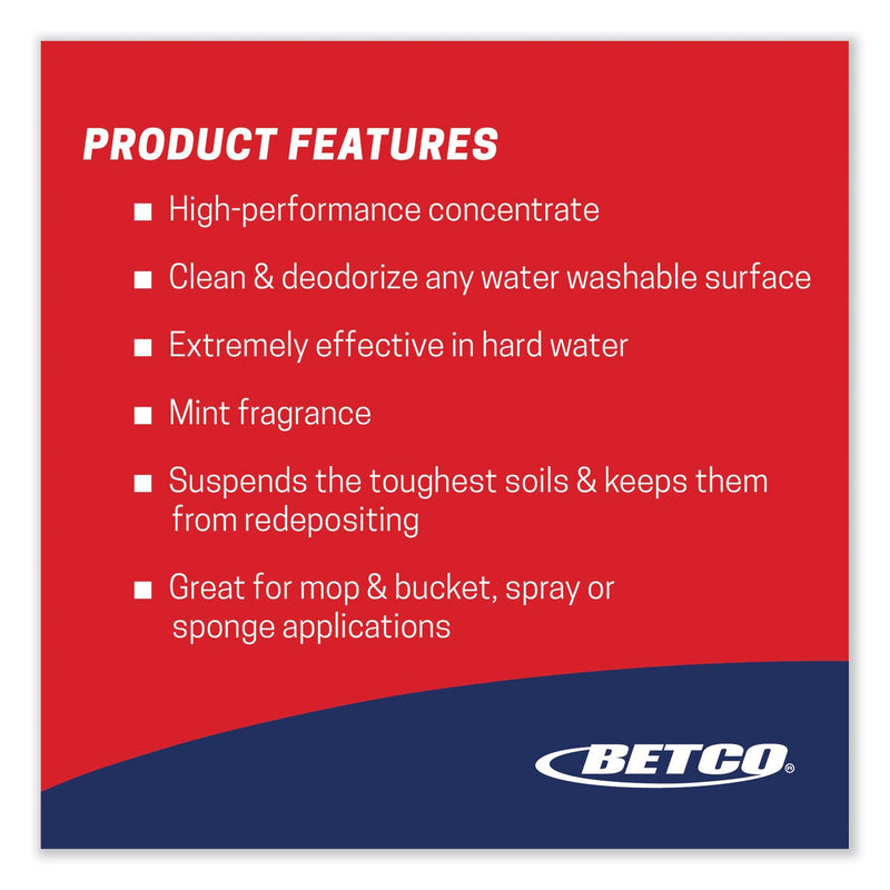 Betco® Top Flite All-Purpose Cleaner, Mint Scent, 1 gal Bottle, 4/Carton (BET1500400) Case of 4