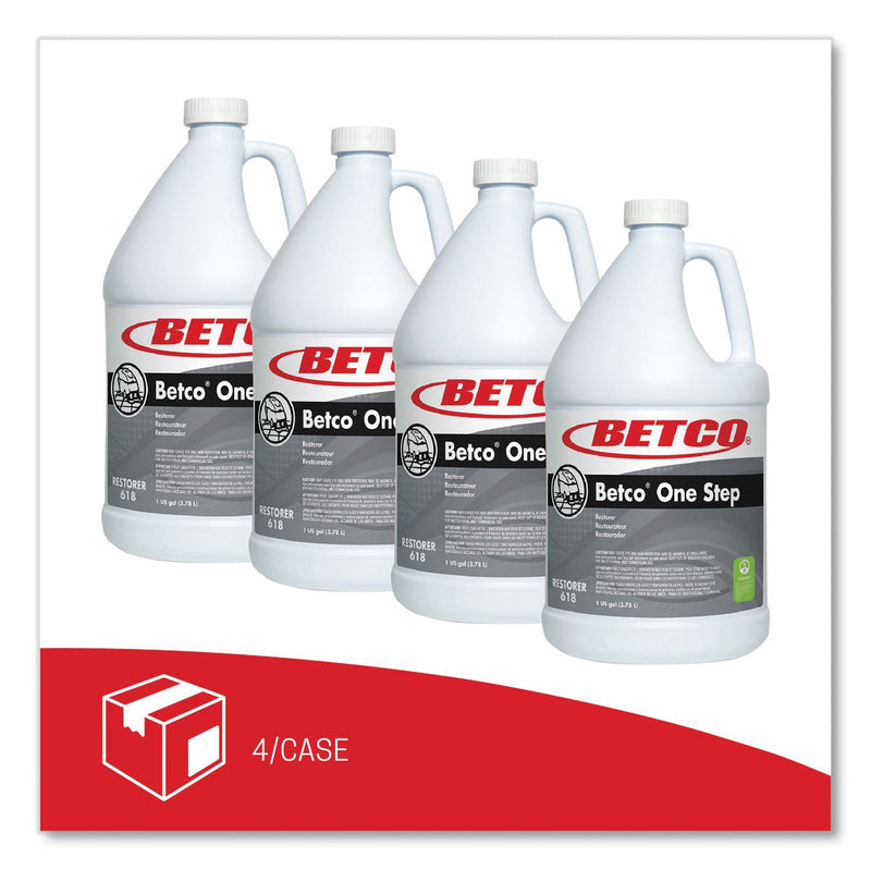 Betco® One Step Floor Restorer, Lemon Scent, 1 gal Bottle, 4/Carton (BET6180400) Case of 4