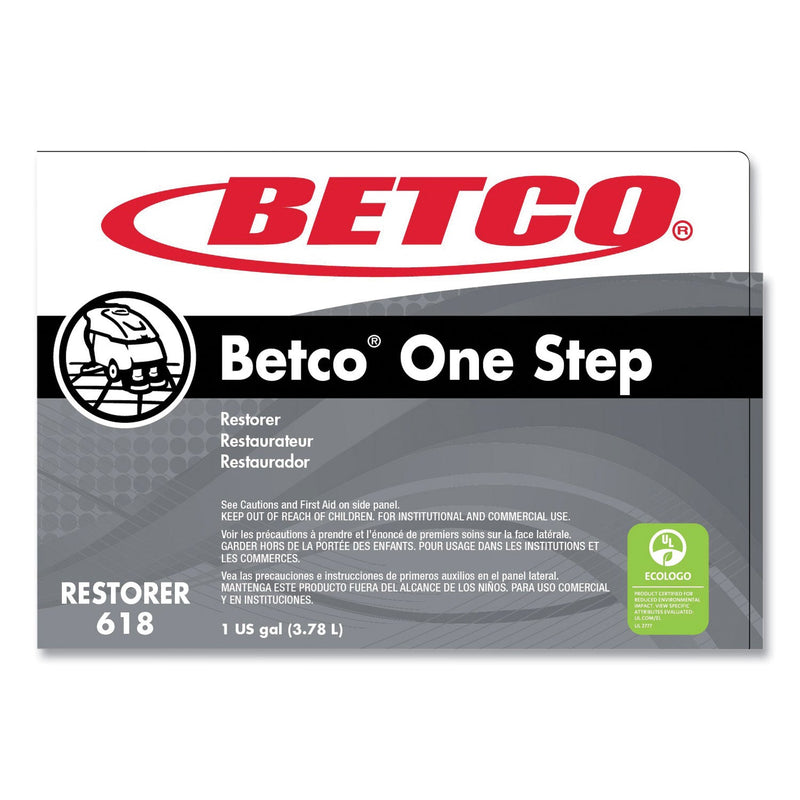 Betco® One Step Floor Restorer, Lemon Scent, 1 gal Bottle, 4/Carton (BET6180400) Case of 4