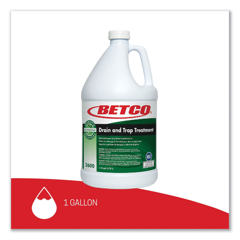 Betco® BioActive Solutions Drain and Trap Treatment, Ocean Scent, 1 gal Bottle, 4/Carton (BET26000400) Case of 4