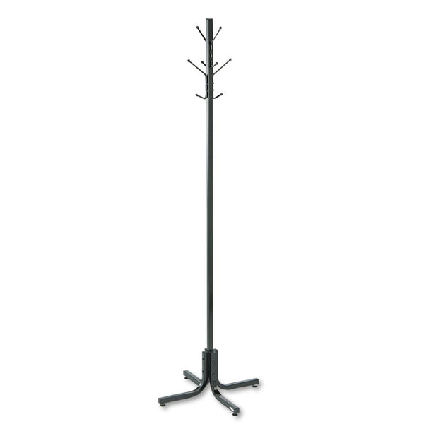 Safco® Metal Costumer, Four Ball-Tipped Double-Hooks, 21w x 21d x 70h, Black (SAF4163BL) Each