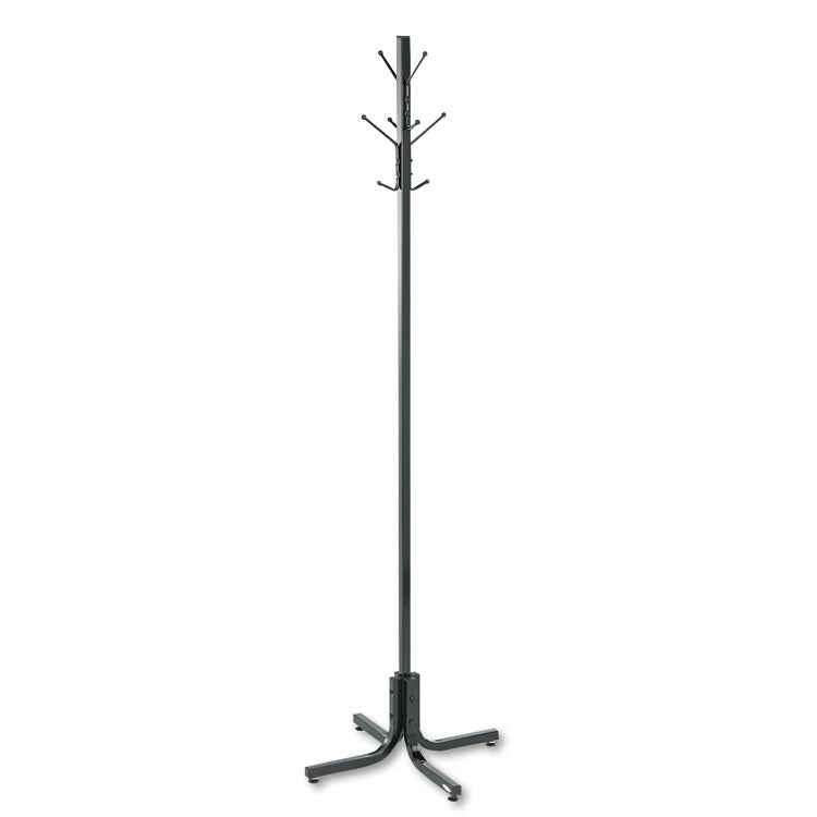 Safco® Metal Costumer, Four Ball-Tipped Double-Hooks, 21w x 21d x 70h, Black (SAF4163BL) Each