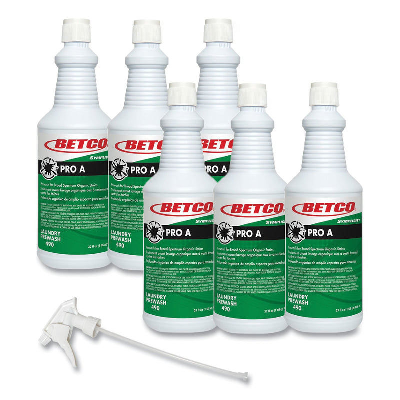 Betco® Symplicity Pro A Prewash/Spotter, Citrus Scent, 32 oz Bottle, 6/Carton (BET4901600) Case of 6