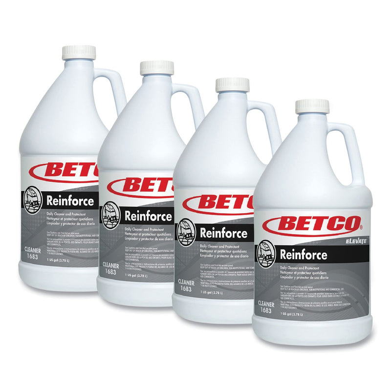 Betco® Reinforce Floor Cleaner and Protectant, Lemon Scent, 1 gal Bottle, 4/Carton (BET16830400) Case of 4