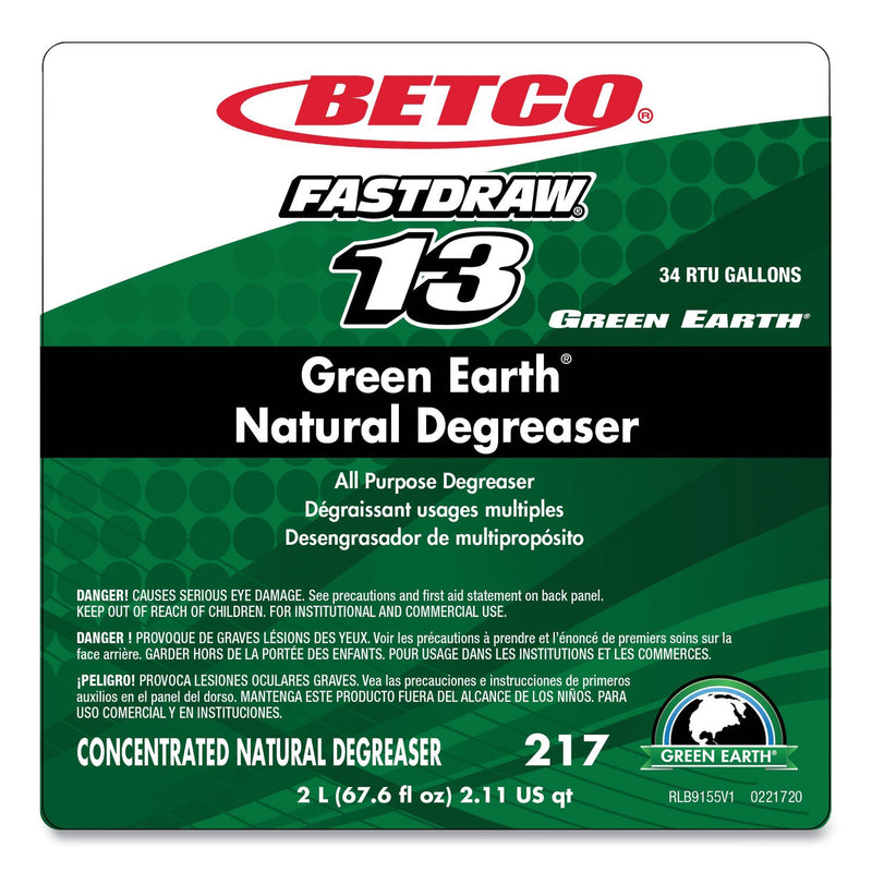 Betco® Green Earth Natural Degreaser, Mild Scent, 2 L Bottle, 4/Carton (BET2174700) Case of 4