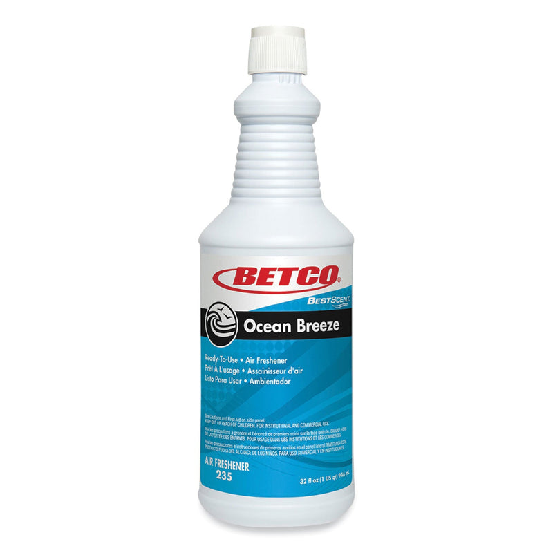 Betco® BestScent Ocean Breeze RTU Deodorizer, Ocean Breeze Scent, 32 oz Spray Bottle, 12/Carton (BET2351200) Case of 12