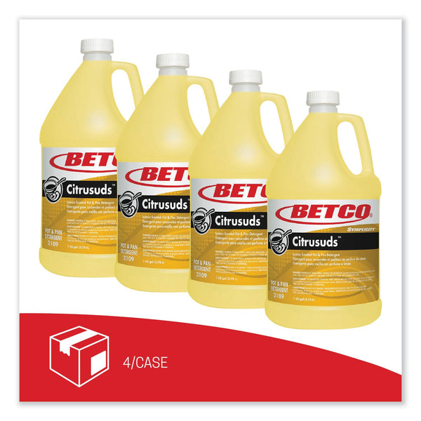 Betco® Symplicty Citrusuds Manual Dishwashing Detergent, Lemon Scent, 1 gal Bottle, 4/Carton (BET21090400) Case of 4