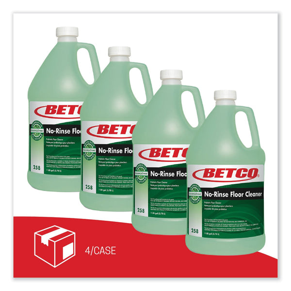 Betco® BioActive Solutions No-Rinse Floor Cleaner, Rain Fresh Scent, 1 gal Bottle, 4/Carton (BET2580400) Case of 4