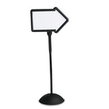 Safco® WriteWay Double-Sided Magnetic Dry Erase Standing Message Sign, Arrow, 64.25" Tall Black Stand, 25.5 x 17.75 White Face (SAF4173BL)