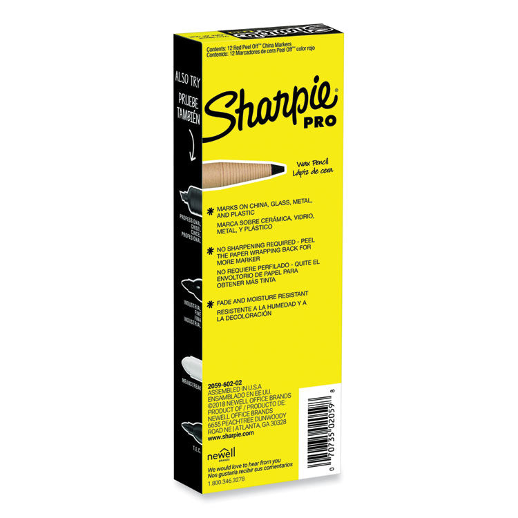 Sharpie® Peel-Off China Markers, Red, Dozen (SAN2059) 1 Dozen