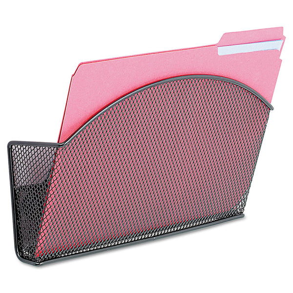 Safco® Onyx Magnetic Mesh Panel Accessories, Single File Pocket, 13 x 4.25 x 7.25, Black (SAF4176BL) Each