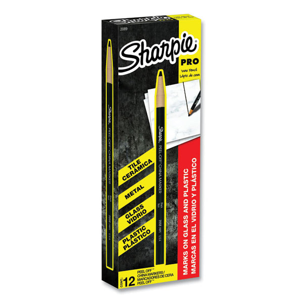 Sharpie® Peel-Off China Markers, Black, Dozen (SAN2089) 1 Dozen