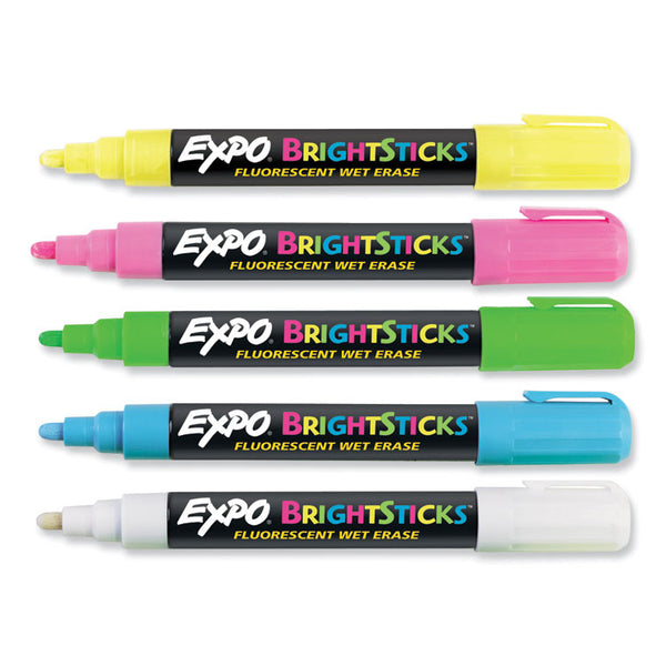 EXPO® Bright Sticks, Medium Bullet Tip, Assorted Colors, 5/Set (SAN14075)