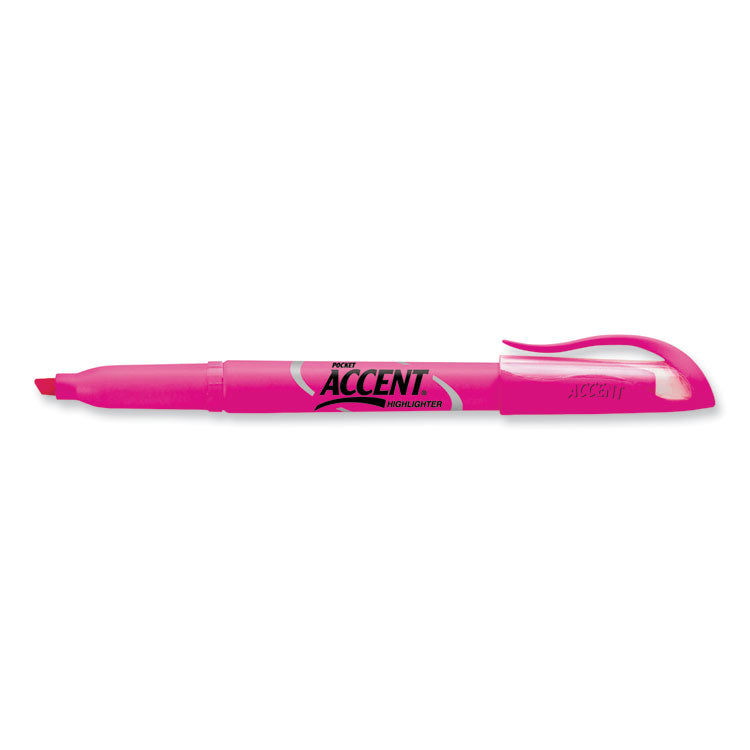 Sharpie® Pocket Style Highlighters, Fluorescent Pink Ink, Chisel Tip, Pink Barrel, Dozen (SAN27009) Dozen