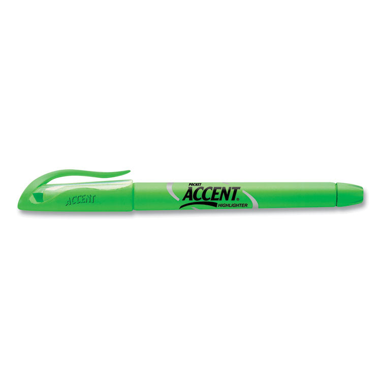 Sharpie® Pocket Style Highlighters, Fluorescent Green Ink, Chisel Tip, Green Barrel, Dozen (SAN27026) Dozen