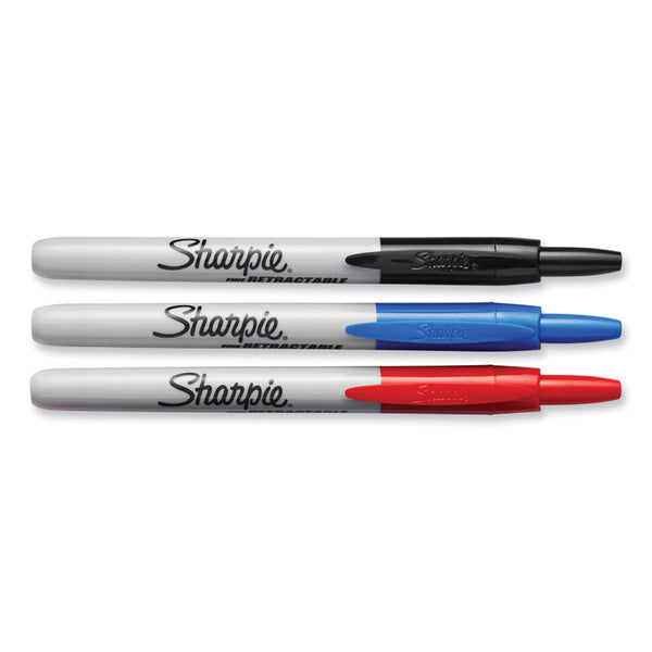 Sharpie® Retractable Permanent Marker, Fine Bullet Tip, Assorted Colors, 3/Set (SAN32726PP) Set of 3