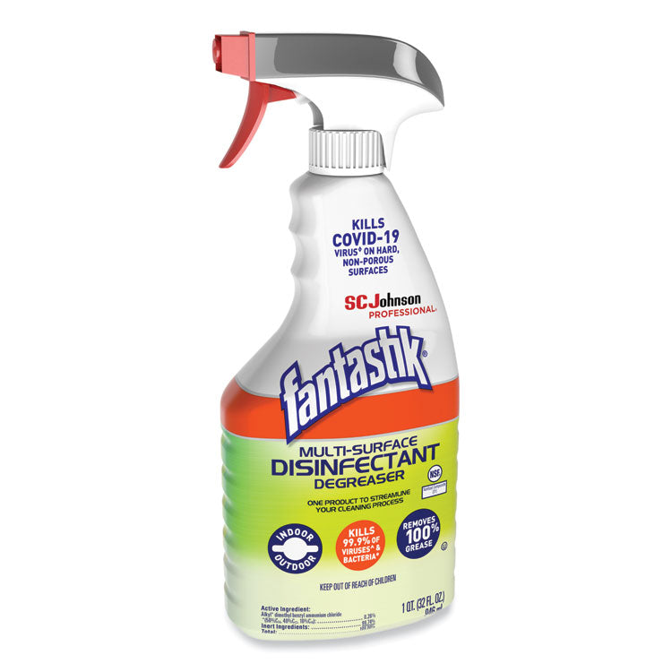 Fantastik® Multi-Surface Disinfectant Degreaser, Herbal, 32 oz Spray Bottle (SJN311836EA) Each