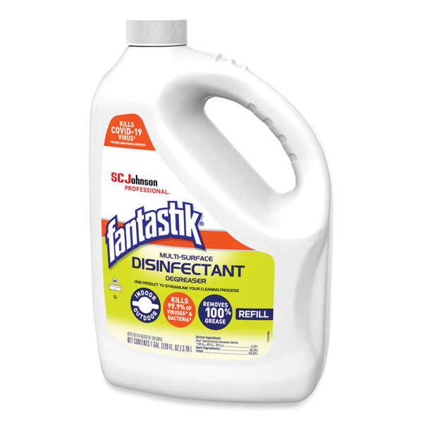 Fantastik® Multi-Surface Disinfectant Degreaser, Pleasant Scent, 1 Gallon Bottle, 4/Carton (SJN311930)