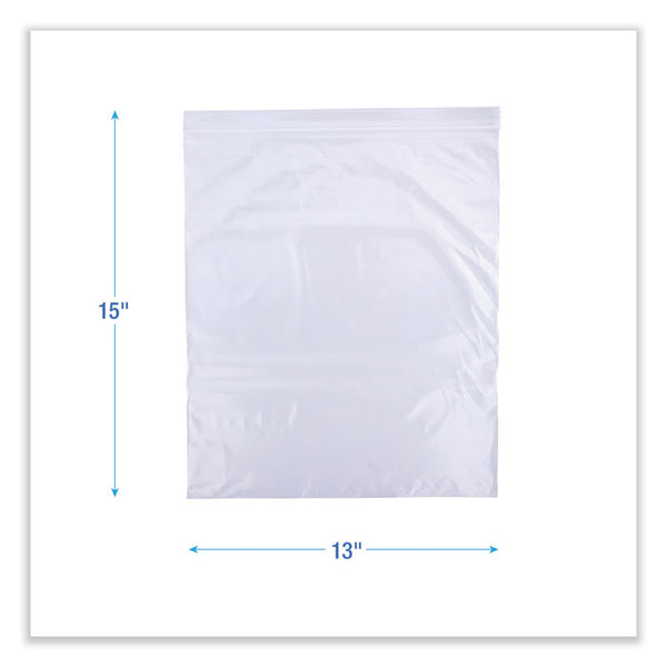 Boardwalk® Reclosable Food Storage Bags, 2 gal, 2.7 mil, 13" x 15", Clear, 100/Box (BWK2GALFZRBAG)