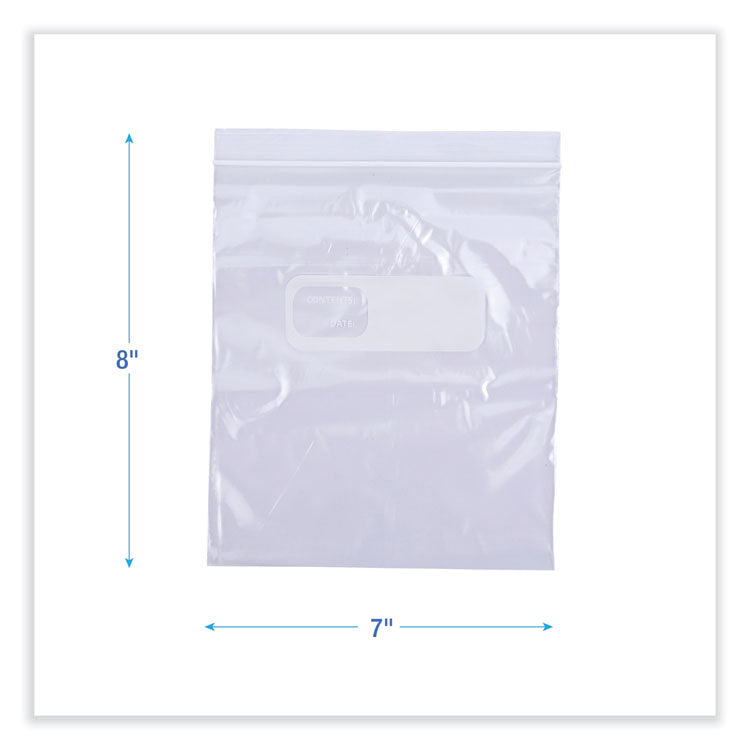 Boardwalk® Reclosable Food Storage Bags, 1 qt, 1.75 mil, 7" x 8", Clear, 500/Box (BWKQUARTBAG)