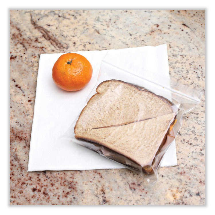 Boardwalk® Reclosable Food Storage Bags, Sandwich, 1.15 mil, 6.5" x 5.89", Clear, 500/Box (BWKSANDWICHBAG) Case of 500