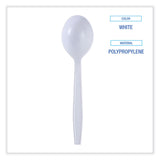 Boardwalk® Heavyweight Wrapped Polypropylene Cutlery, Soup Spoon, White, 1,000/Carton (BWKSSHWPPWIW)