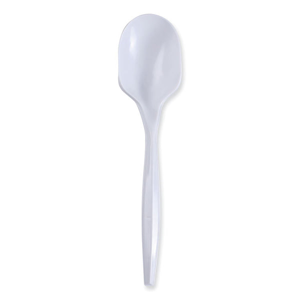 Boardwalk® Mediumweight Wrapped Polypropylene Cutlery, Soup Spoon, White, 1,000/Carton (BWKSSMWPPWIW)