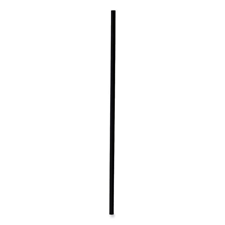 Boardwalk® Single-Tube Stir-Straws, 5.25", Polypropylene, Black, 1,000/Pack, 10 Packs/Carton (BWKSTRU525B10)