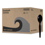 Boardwalk® Heavyweight Wrapped Polystyrene Cutlery, Teaspoon, Black, 1,000/Carton (BWKTSHWPSBIW) Case of 1000