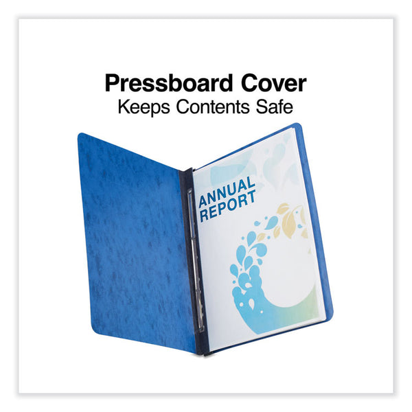 Universal® Pressboard Report Cover, Two-Piece Prong Fastener, 3" Capacity, 8.5 x 11, Dark Blue/Dark Blue (UNV80573)