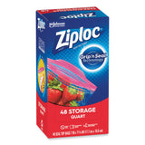 Ziploc® Double Zipper Storage Bags, 1 qt, 1.75 mil, 9.63" x 8.5", Clear, 9/Carton (SJN314469) Case of 9