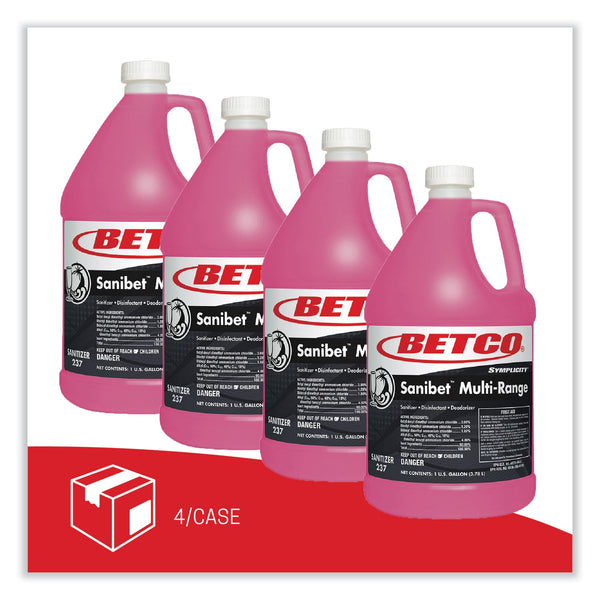 Betco® Symplicity Sanibet Multi-Range Sanitizer Disinfectant Deodorizer, 1 gal Bottle, 4/Carton (BET2370400)