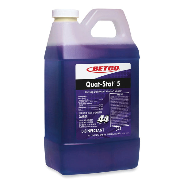 Betco® Quat-Stat 5 Disinfectant, Lavender Scent, 2 L Bottle, 4/Carton (BET3414700) Case of 4