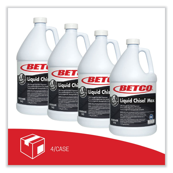 Betco® Liquid Chisel Max Non-Butyl Degreaser, Characteristic Scent, 1 gal Bottle, 4/Carton (BET1450400) Case of 4