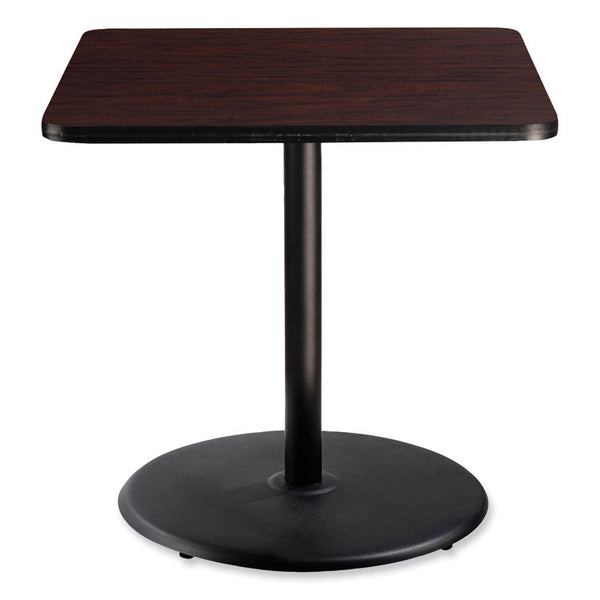 NPS® Cafe Table, 36w x 36d x 36h, Square Top/Round Base, Mahogany Top, Black Base, Ships in 1-3 Business Days (NPSCT33636RC1MY) Each