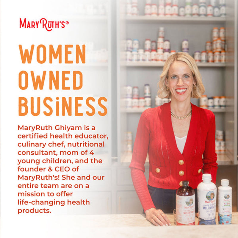 Mary Ruth's® Liquid Morning Multivitamin + Hair Growth Multivitamin Supplement Vitamin A / C / D / E 1,010 mcg - 90 mg - 20 mcg - 18 mg Strength Liquid 30 oz. Peach Mango Flavor (1271759_EA) 1/EA