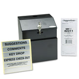 Safco® Steel Suggestion/Key Drop Box with Locking Top, 7 x 6 x 8.5, Black Powder Coat Finish (SAF4232BL) Each