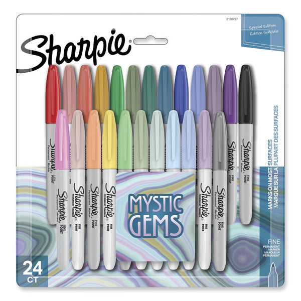 Sharpie® Mystic Gems Markers, Fine Bullet Tip, Assorted, 24/Pack (SAN2136727) Pack of 24
