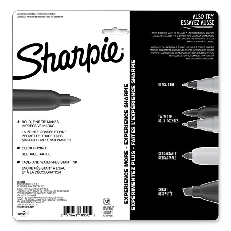 Sharpie® Mystic Gems Markers, Fine Bullet Tip, Assorted, 24/Pack (SAN2136727) Pack of 24