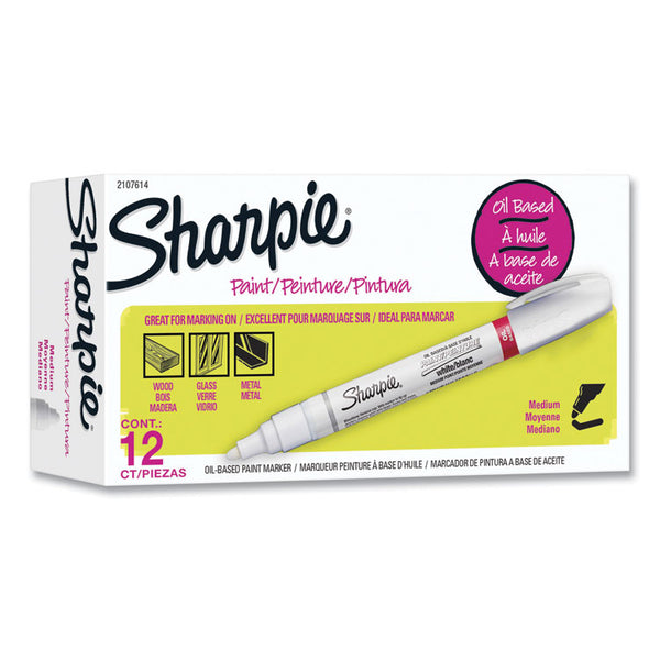 Sharpie® Permanent Paint Marker, Medium Bullet Tip, White, Dozen (SAN2107614) 1 Dozen