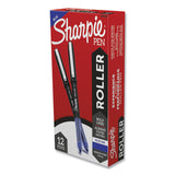 Sharpie® Roller Professional Design Roller Ball Pen, Stick, Medium 0.7 mm, Blue Ink, Black/Blue Barrel, Dozen (SAN2101306)