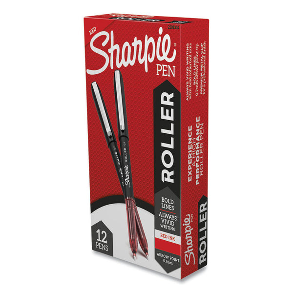 Sharpie® Roller Professional Design Roller Ball Pen, Stick, Medium 0.7 mm, Red Ink, Black/Red Barrel, Dozen (SAN2101304) 1 Dozen