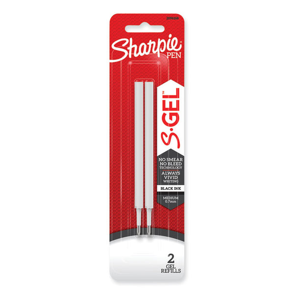 Sharpie® S-Gel™ S-Gel 0.7 mm Pen Refills, Medium 0.7 mm Bullet Tip, Black Ink, 2/Pack (SAN2096168) Pack of 2