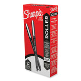 Sharpie® Roller Professional Design Roller Ball Pen, Stick, Fine 0.5 mm, Black Ink, Black Barrel, Dozen (SAN2093225) Box of 12