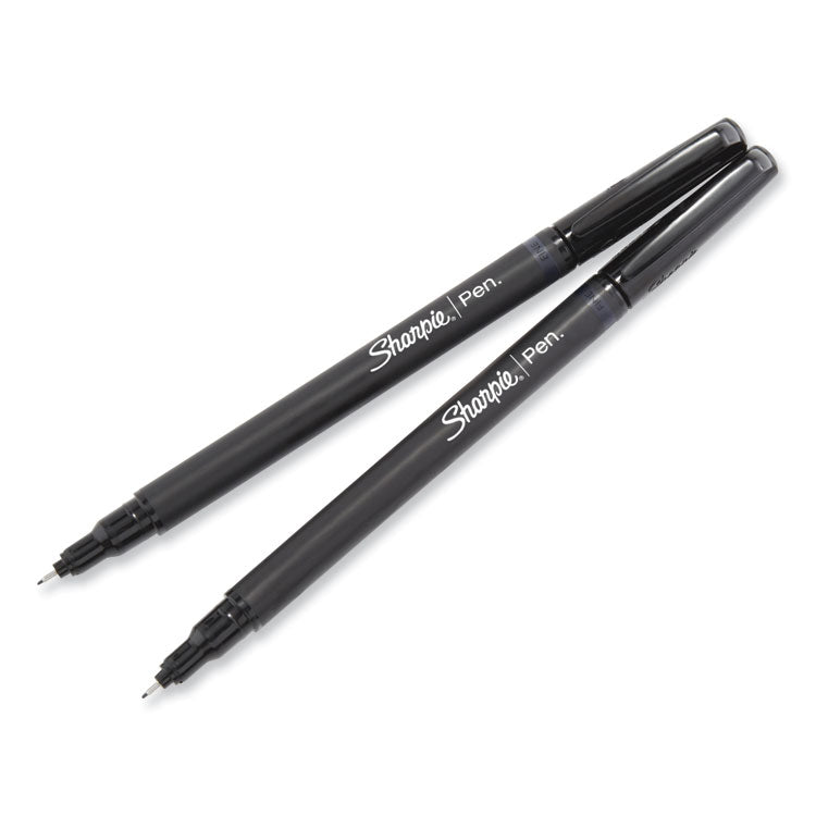 Sharpie® Art Pen Porous Point Pen, Stick, Fine 0.4 mm, Assorted Ink Colors, Black Barrel, 24/Pack (SAN1983967) Pack of 24
